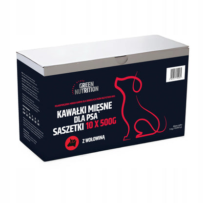 Green Nutrition mokra karma dla psa w saszetkach 20 x 500 g – wołowina i drób, mix