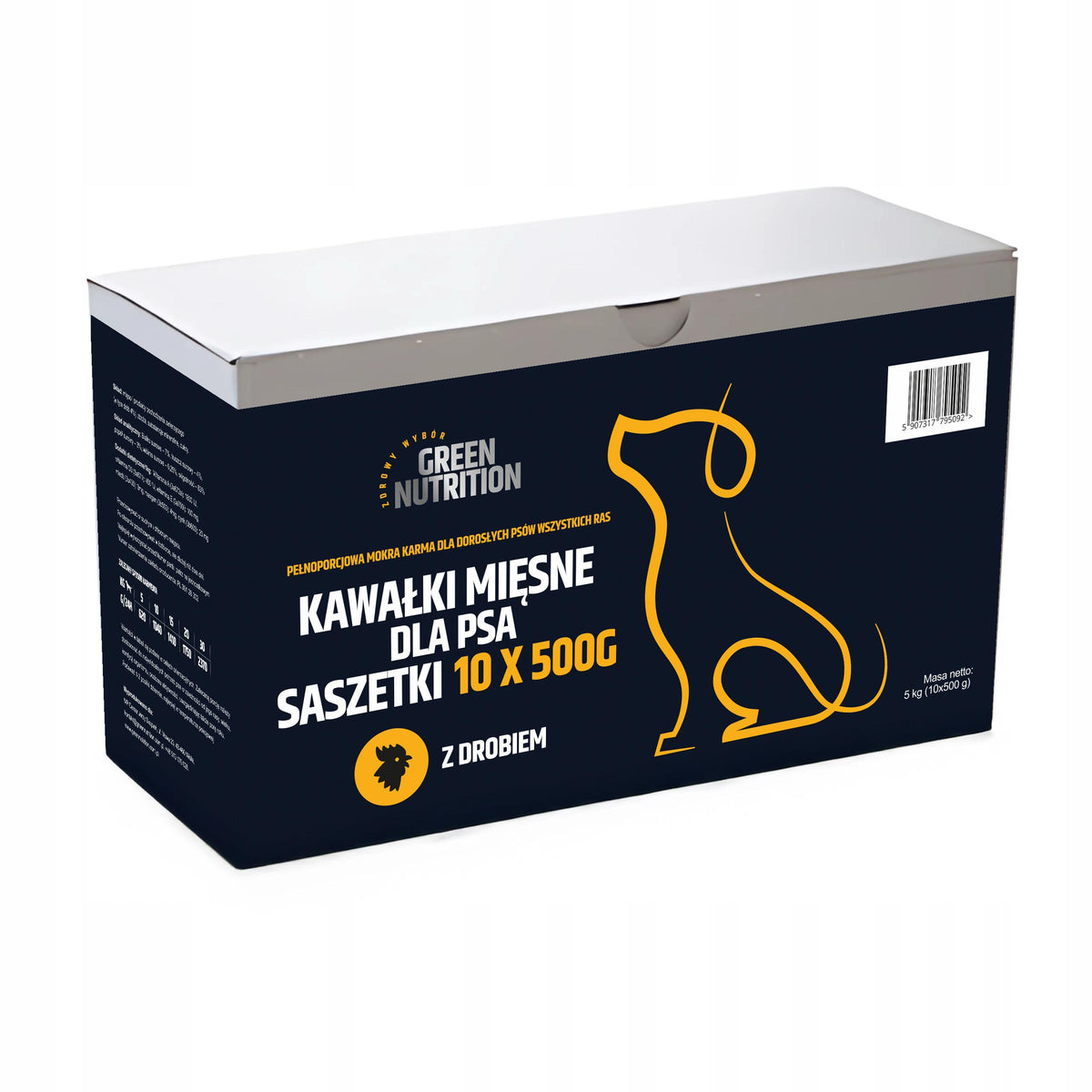Green Nutrition mokra karma dla psa w saszetkach 20 x 500 g – wołowina i drób, mix