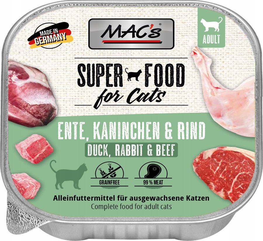 Mac's Cat mokra karma dla kota bezzbożowa 6 x 100 g – tacki, min. 70% mięsa, mix smaków