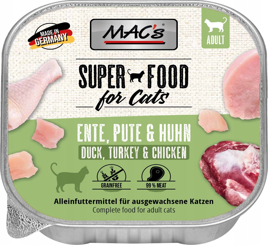 Mac's Cat mokra karma dla kota bezzbożowa 6 x 100 g – tacki, min. 70% mięsa, mix smaków