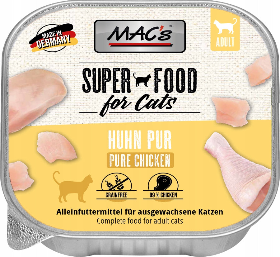 Mac's Cat mokra karma dla kota bezzbożowa 6 x 100 g – tacki, min. 70% mięsa, mix smaków