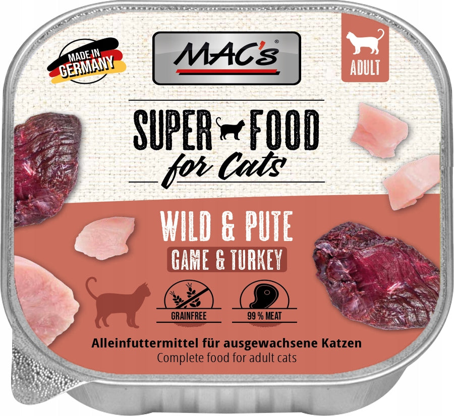 Mac's Cat mokra karma dla kota bezzbożowa 6 x 100 g – tacki, min. 70% mięsa, mix smaków