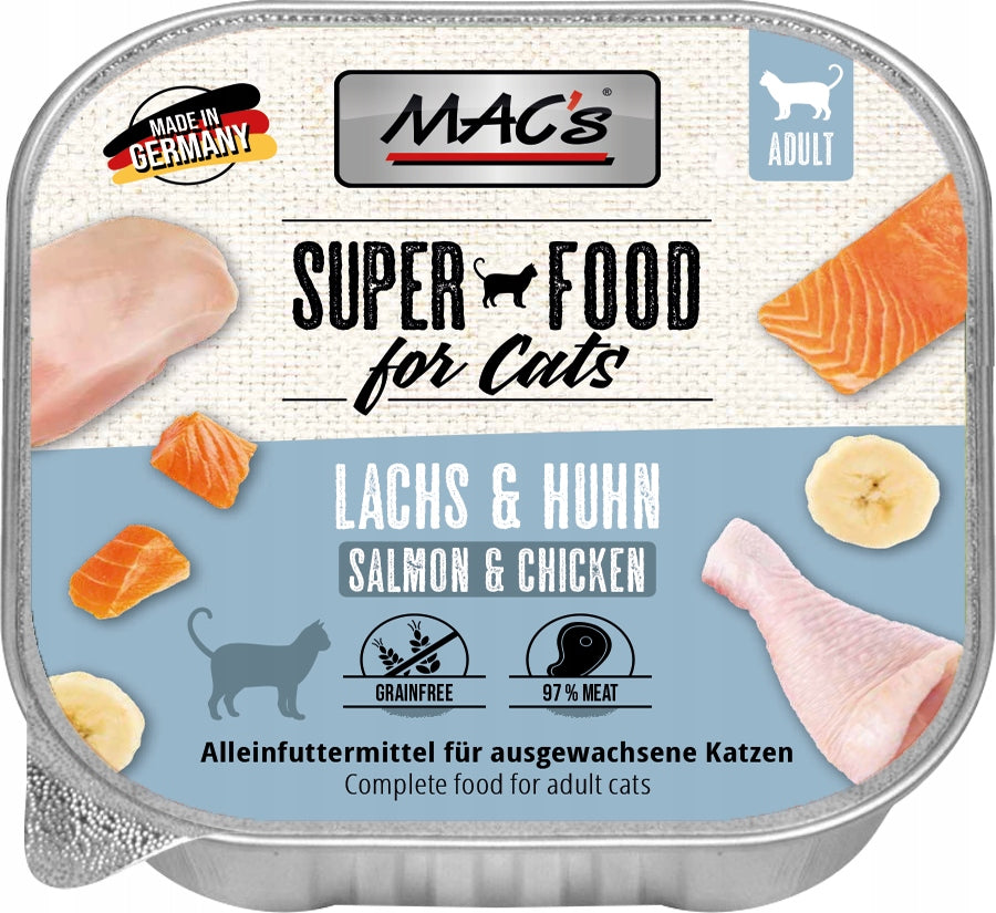Mac's Cat mokra karma dla kota bezzbożowa 6 x 100 g – tacki, min. 70% mięsa, mix smaków