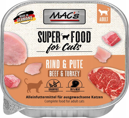 Mac's Cat mokra karma dla kota bezzbożowa 6 x 100 g – tacki, min. 70% mięsa, mix smaków