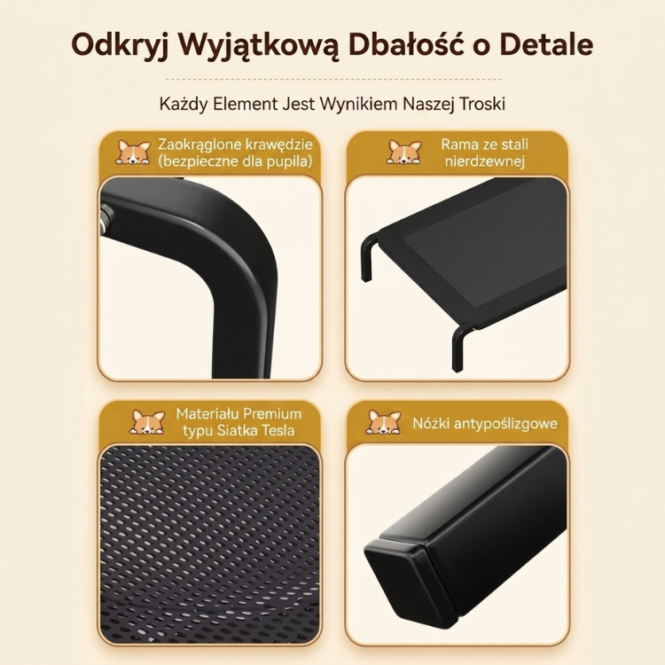 Legowisko Składane Nylonowe Całoroczne Dla Psa Duże Rasy Łatwe W Czyszczeniu