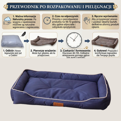 Legowisko miękkie i wodoodporne kwadratowe dla psa duże