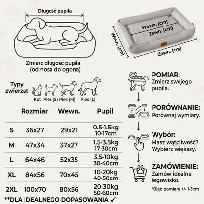 Legowisko miękkie i wodoodporne kwadratowe dla psa duże