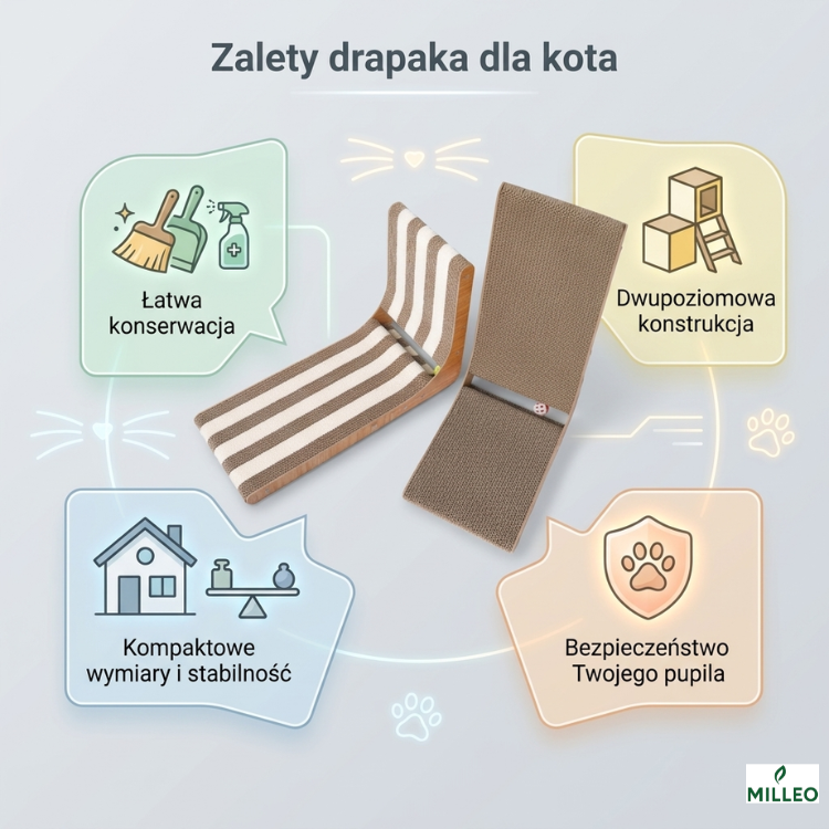 Drapak z drewna wytrzymały pionowy dla kota zabawka mebel ochronny domowy