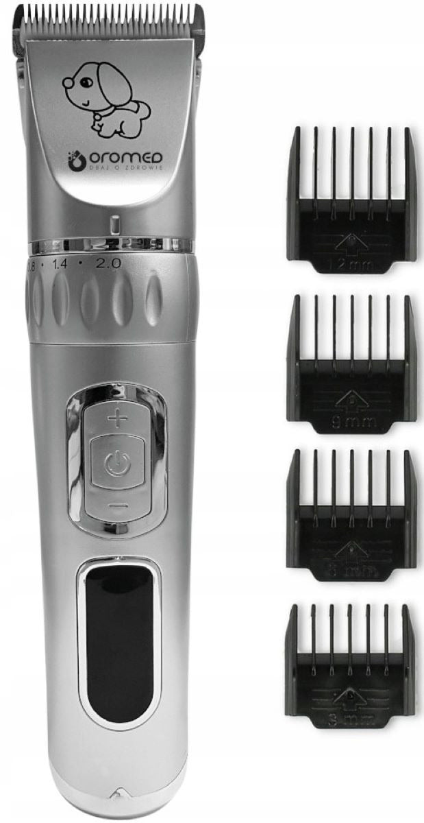ORO-MED Clipper Max maszynka do strzyżenia psów bezprzewodowa 150 W, ostrze ceramiczne – srebrna