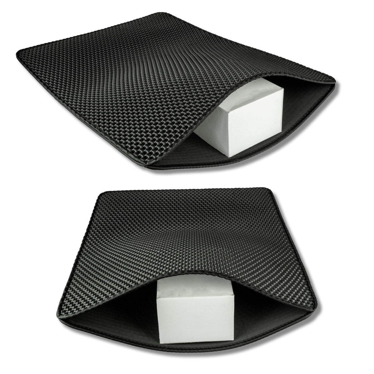 Mata pod kuwetę dla kota 75 x 55 cm dwuwarstwowa z sitem na żwirek, wodoodporna – czarna