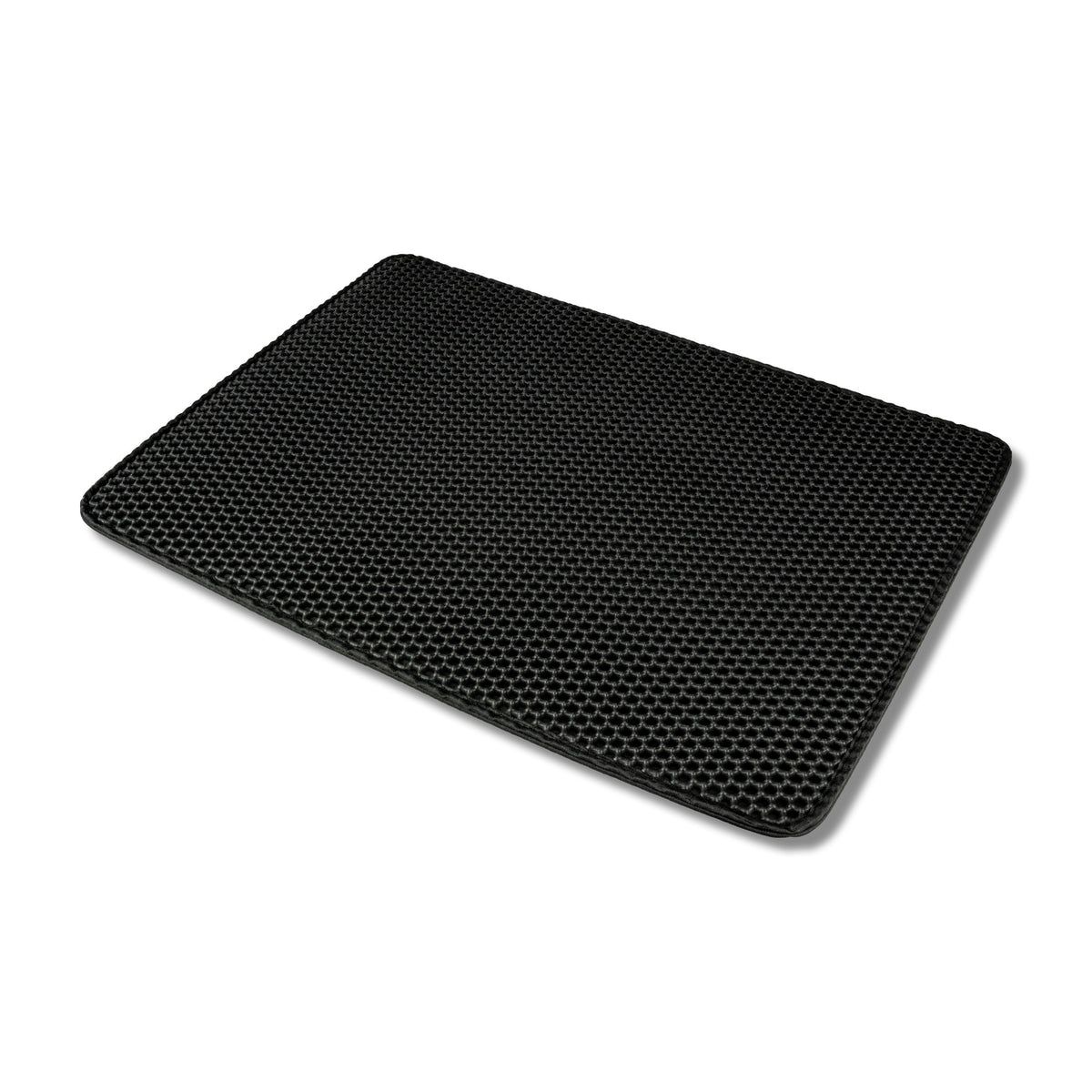 Mata pod kuwetę dla kota 75 x 55 cm dwuwarstwowa z sitem na żwirek, wodoodporna – czarna
