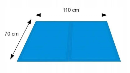 Mata chłodząca dla psa żelowa 110 x 70 cm XL wodoodporna, bez prądu – niebieska
