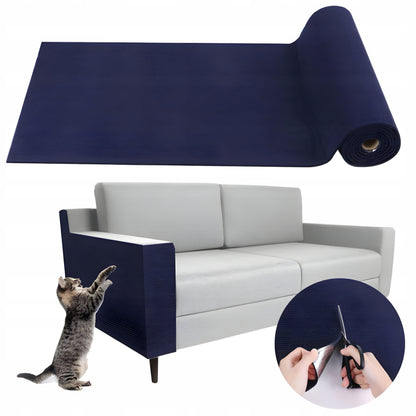 Samoprzylepna mata do drapania dla kota 200 × 60 cm – ochrona kanapy i mebli, niebieska