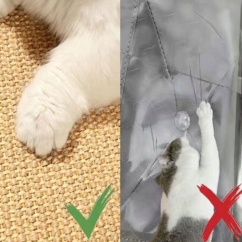 Purrtiny Mata sizalowa do drapania dla kota 60x30 cm na kanapę i ścianę – beżowa