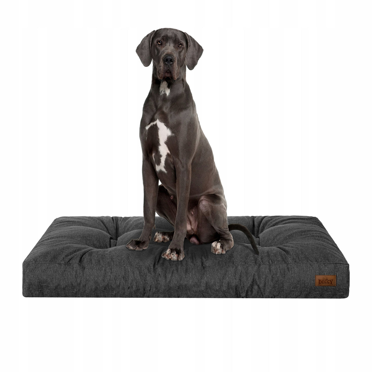 Materac dla psa XXL 130x100 cm wodoodporny, pikowany, dla ras olbrzymich – czarny
