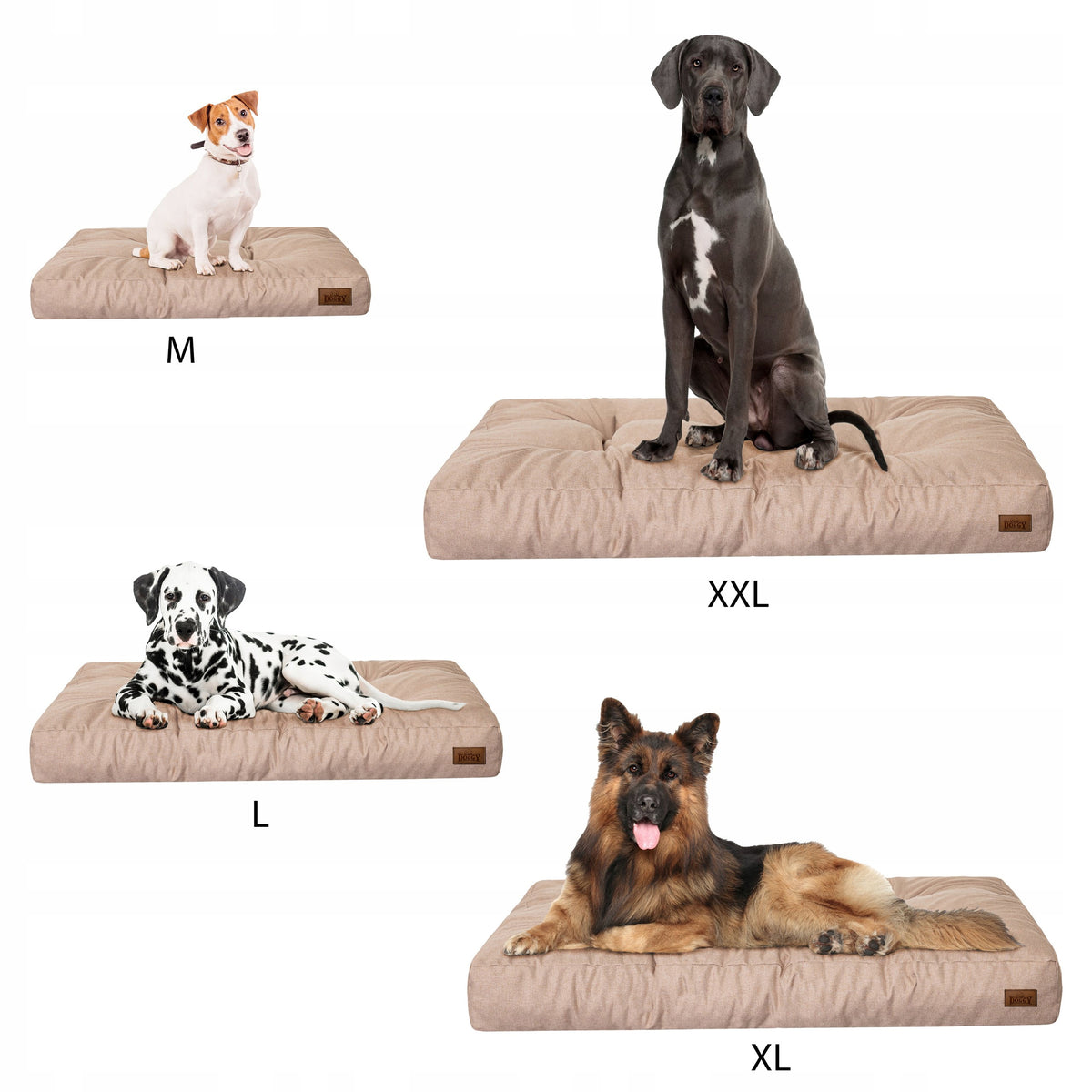 Materac dla psa XL 120x90 cm wodoodporny, legowisko dla dużych psów – beżowy