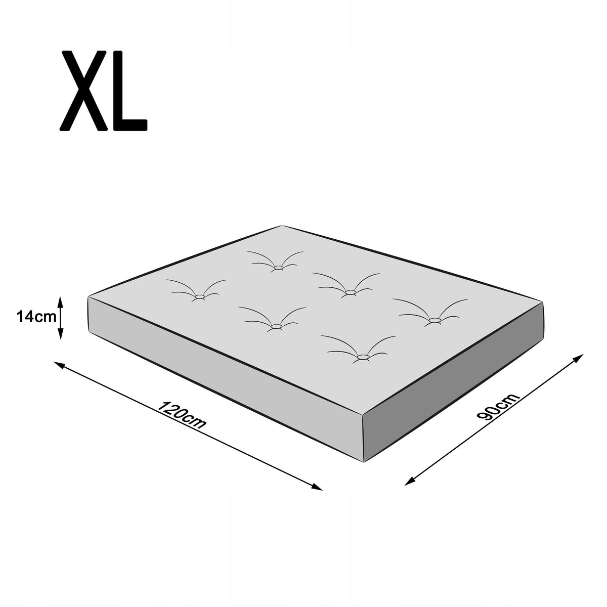 Materac dla psa XL 120x90 cm wodoodporny, legowisko dla dużych psów – beżowy