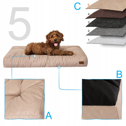Materac dla psa XL 120x90 cm wodoodporny, legowisko dla dużych psów – beżowy