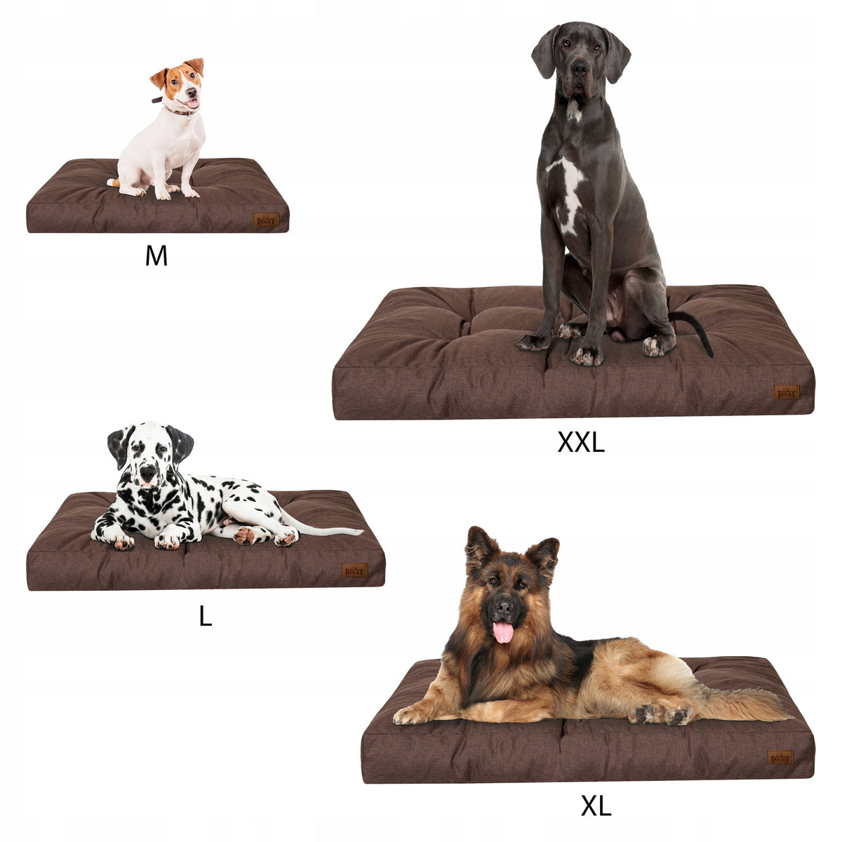 Materac dla psa XL 120x90 cm wodoodporny, grubość 14 cm, dla dużych psów – brązowy