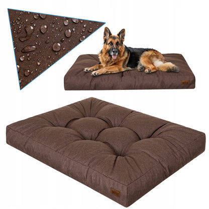 Materac dla psa XL 120x90 cm wodoodporny, grubość 14 cm, dla dużych psów – brązowy