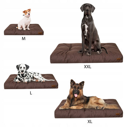 Materac dla psa 90x70 cm wodoodporny, grubość 12 cm, dla średnich psów – brązowy