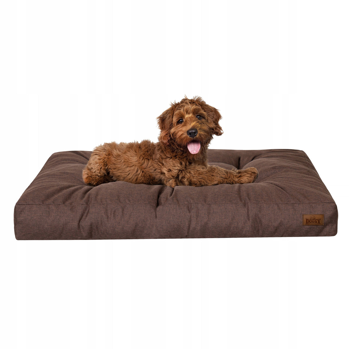Materac dla psa 90x70 cm wodoodporny, grubość 12 cm, dla średnich psów – brązowy