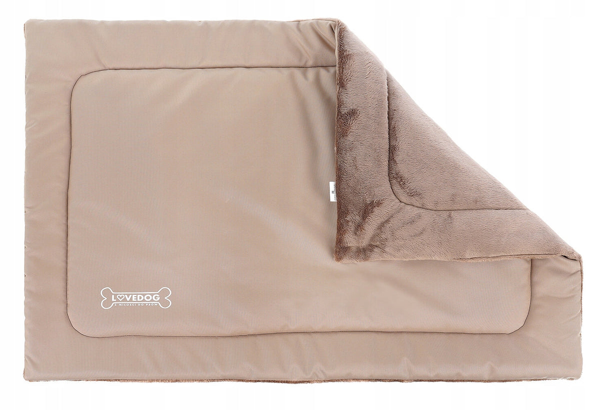 Lovedog mata dla psa 90 x 60 cm do klatki i samochodu, rozmiar M – beżowa