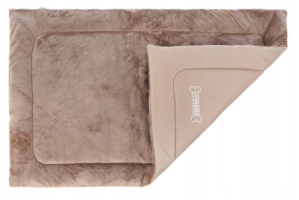 Lovedog mata dla psa 90 x 60 cm do klatki i samochodu, rozmiar M – beżowa