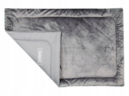 Lovedog Mata dla psa 90 x 60 cm do klatki i samochodu, rozmiar M, futerko i Kodura – szara