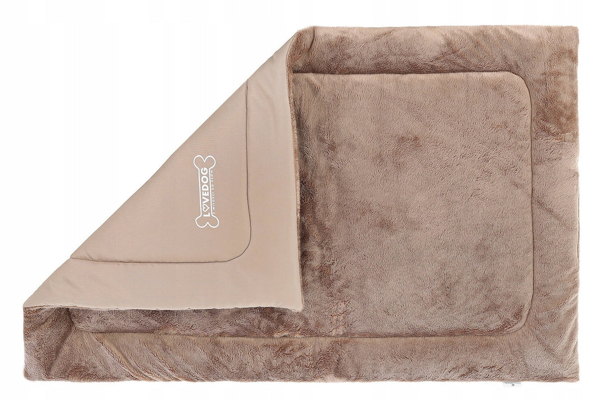 Lovedog mata dla psa 90 x 60 cm do klatki i samochodu, rozmiar M – beżowa