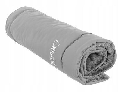 Lovedog Mata dla psa 90 x 60 cm do klatki i samochodu, rozmiar M, futerko i Kodura – szara