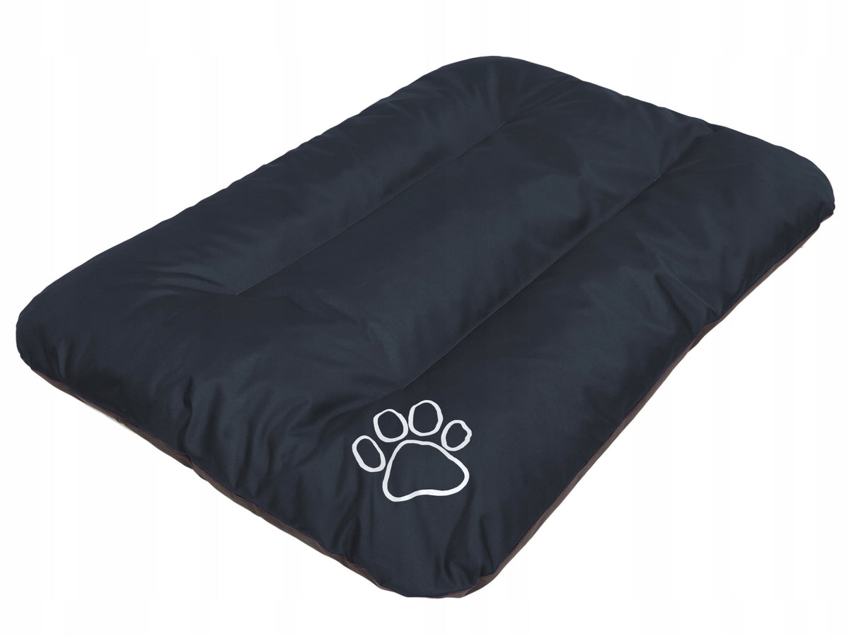 Materac dla psa lub kota 90 x 60 cm z tkaniny Oxford – prostokątne legowisko do kojca, granatowe