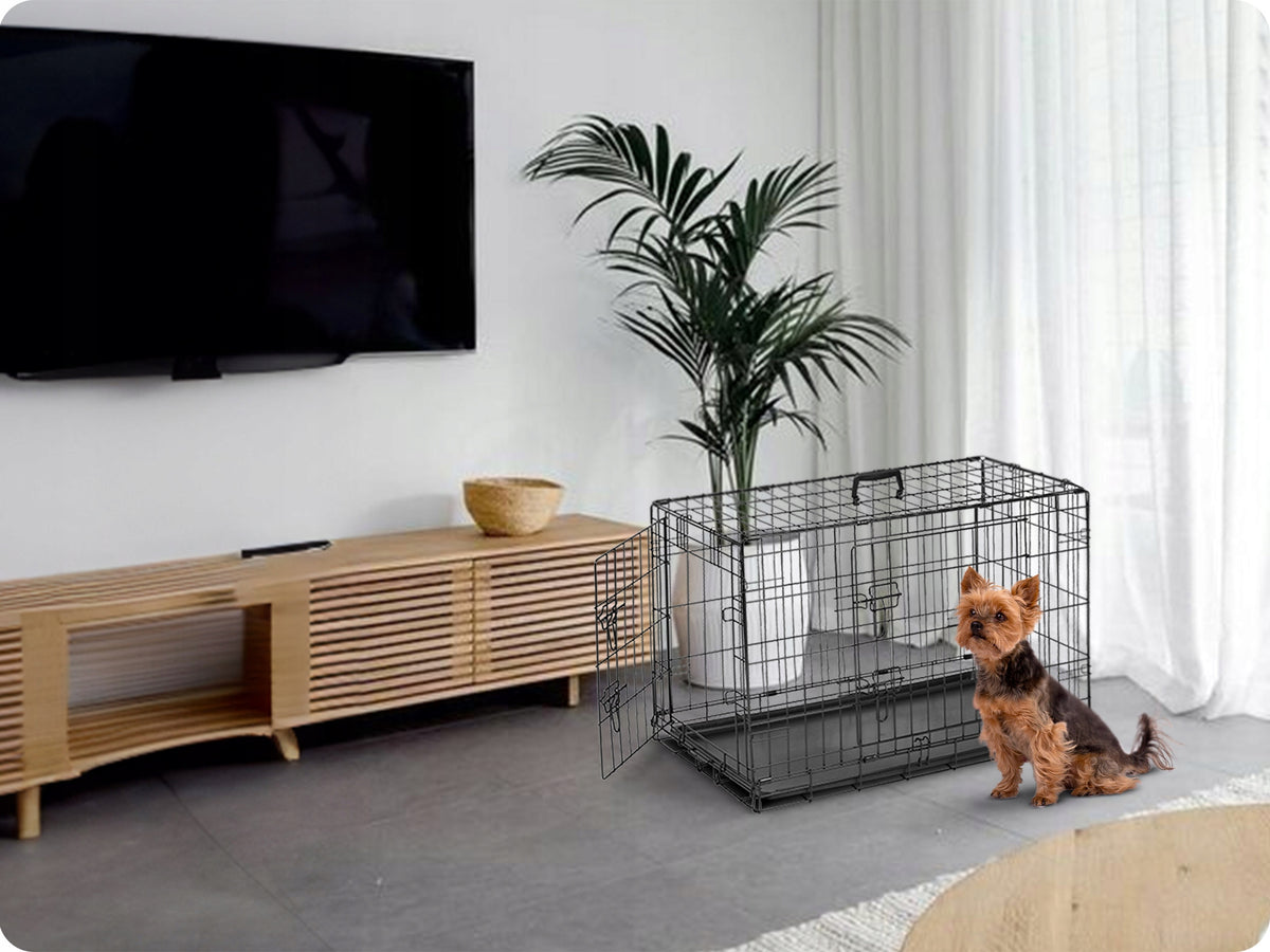 Pethaus Klatka kennelowa dla psa 77x54x60 cm stalowa, składana, 2 wejścia – rozmiar S