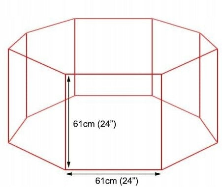 Anytech Kojec metalowy składany dla psa i królika 8 paneli 61 cm, do domu i ogrodu – czarny