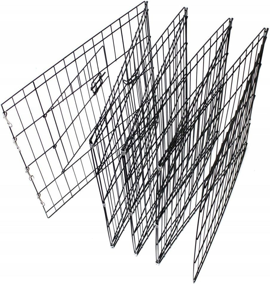 Anytech Kojec metalowy składany dla psa i królika 8 paneli 61 cm, do domu i ogrodu – czarny