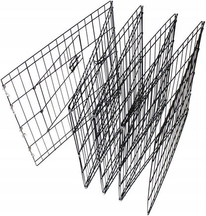 Anytech Kojec metalowy składany dla psa i królika 8 paneli 61 cm, do domu i ogrodu – czarny