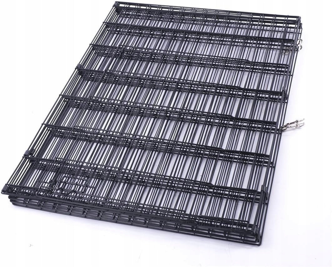 Anytech Kojec metalowy składany dla psa i królika 8 paneli 61 cm, do domu i ogrodu – czarny
