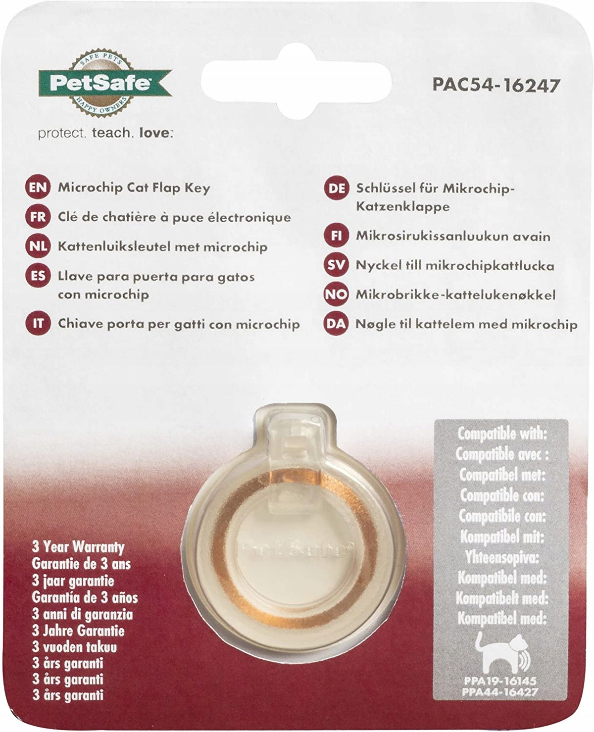 PetSafe elektroniczny klucz do drzwiczek Microchip Cat Flap – zawieszka na obrożę, szary