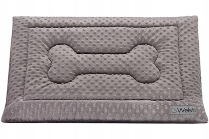 Welsti Mata dla psa 100 x 70 cm z pluszu minky – legowisko dla dużego psa, szara