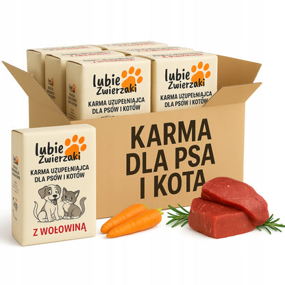 Mrożone surowe mięso wołowo-drobiowe dla psa BARF 10 kg – karma mokra bezzbożowa