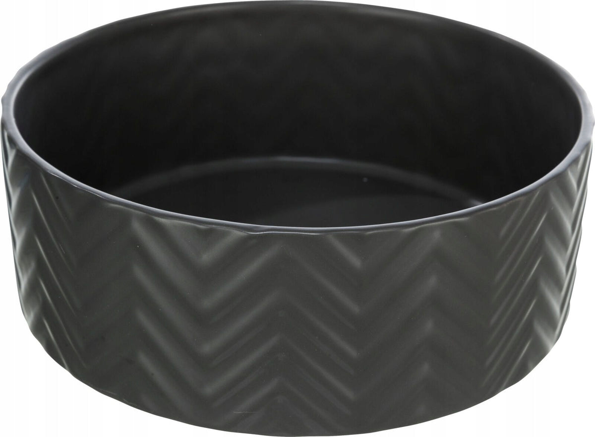 Trixie Ceramiczna miska dla kota 301 ml, średnica 15 cm, stabilna – czarna matowa