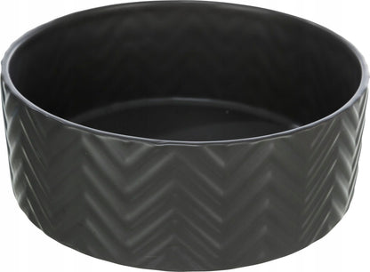 Trixie Ceramiczna miska dla kota 301 ml, średnica 15 cm, stabilna – czarna matowa