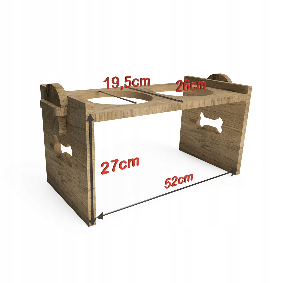 FLEXISTYLE Miski dla psa na stojaku dębowym 2 x 2,1 l – stal nierdzewna, rozmiar XL