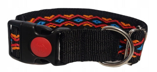 Sunka Szeroka obroża dla dużego psa 4 cm L/XL z klamrą z blokadą, regulowana 40–64 cm – wzory