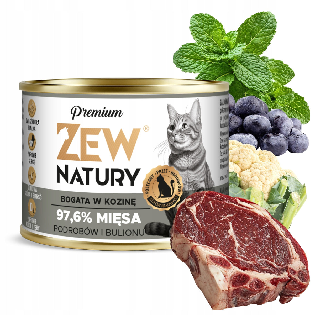Zew Natury mokra karma dla kota 12x185 g bezzbożowa, wysokobiałkowa – mix Mono-Protein i Premium