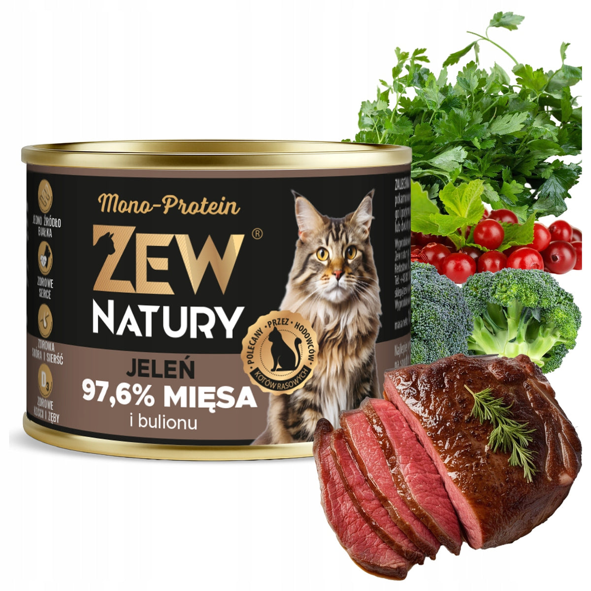 Zew Natury mokra karma dla kota 12x185 g bezzbożowa, wysokobiałkowa – mix Mono-Protein i Premium
