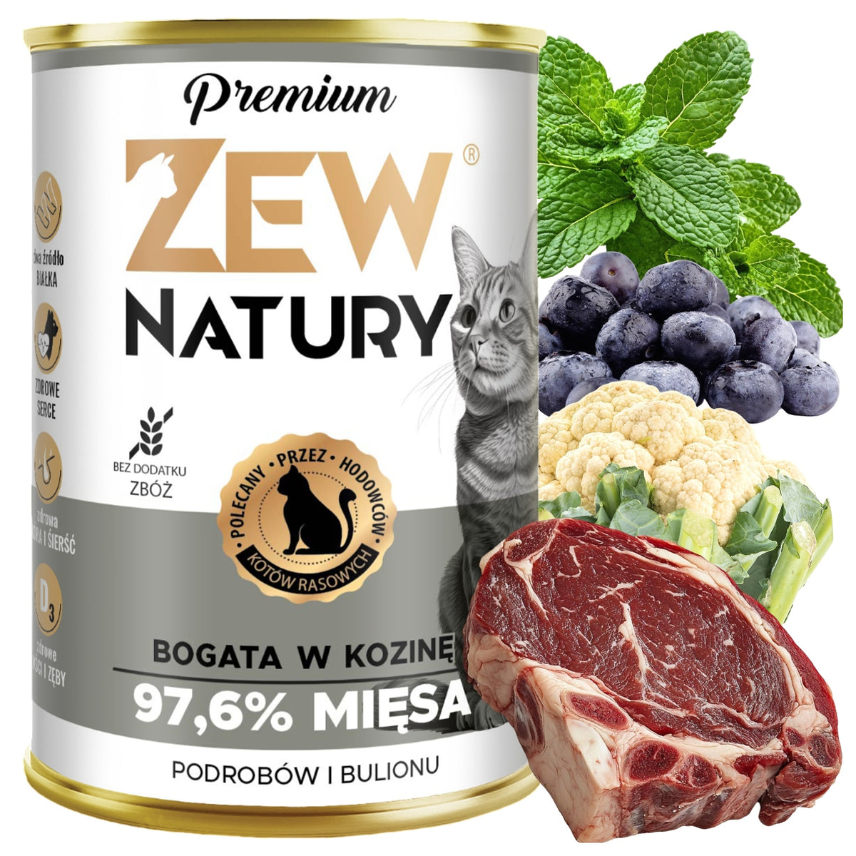Zew Natury mokra karma dla kota 10x400 g bezzbożowa, wysokobiałkowa – mix smaków