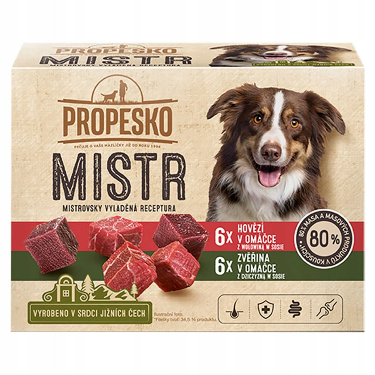 Propesko mokra karma dla psa małych ras bez zbóż 48 x 85 g, filecik w sosie – mix smaków