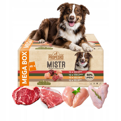 Propesko mokra karma dla psa małych ras bez zbóż 48 x 85 g, filecik w sosie – mix smaków