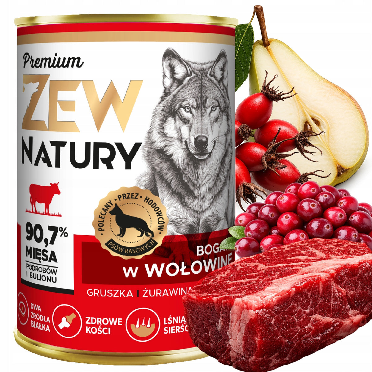 Zew Natury mokra karma dla psa bez ryby 12 x 400 g – bezzbożowa, puszki, mix smaków